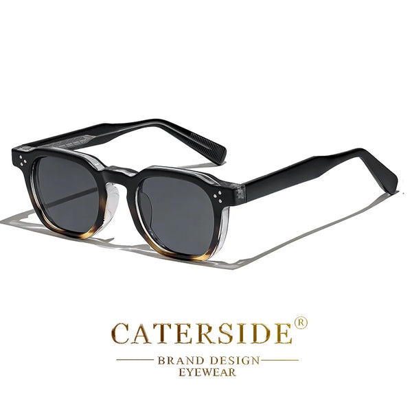 CATERSIDE New Retro Punk Men Sunglasses Square Personalized Design Glasses Women's Fashion Party Glasses Festival Gift 2 Pieces