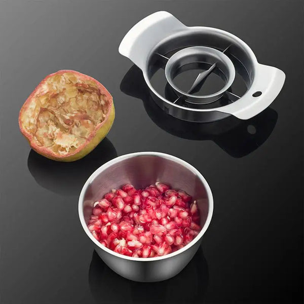 Pomegranate Opener With Bowl Stainless Steel Easy Removal Pomegranate Peeler Kitchen Gadget Artifact For Pomegranates