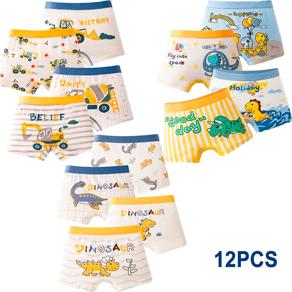 8pcs Hot Boxer Shorts Kids Class A Cotton Boxer Underpants Soft Skin-friendly Fabric Cute Cartoon Underwear Boy Shorts For Boys