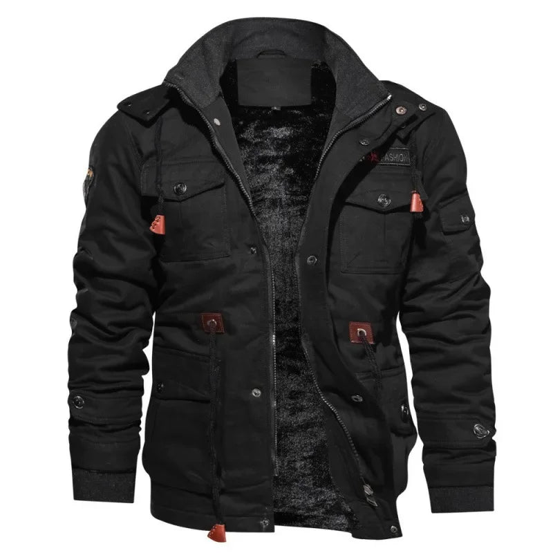 Autumn and Winter Men Trendy Jackets Military Coats Multi-pocket Jackets High Quality Male Cotton Casual Thick Warm Parkas Coats