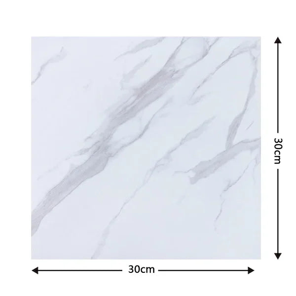 Simulated Marble Tile Floor Sticker - Waterproof PVC Self-adhesive for Living Room, Kitchen, Home Decor - Wall Stickers