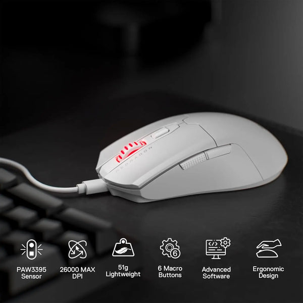 Redragon M995 Wired Gaming 26000 DPI Optical Gamer 5 Backlit Modes 6 Programmable Buttons Mouse