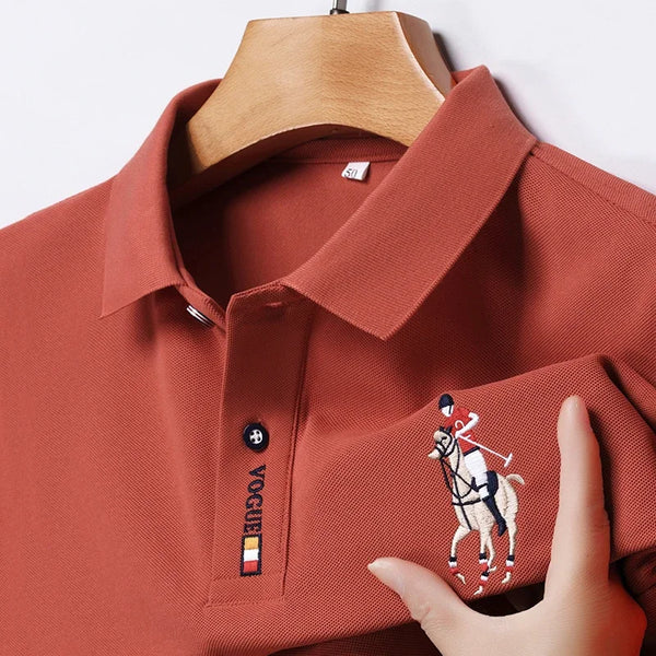 Men's Embroidered Casual Fashion Short Sleeved POLO Shirt Summer Comfortable Top