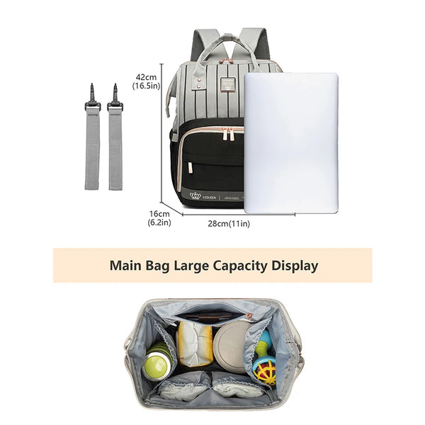 New Original LEQUEEN Nappy Backpack Bag for Mom Large Capacity Multi-function Waterproof Outdoor Travel Baby Diaper Bags