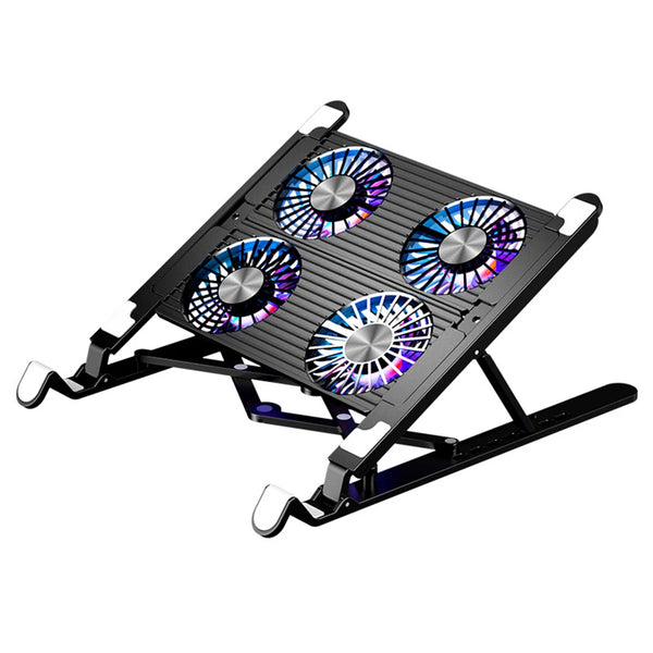 Laptop Cooling Pad with 2/4 Fans Foldable Notebook Stand RGB Silent Gaming Laptop Cooler Fan 7 Height for 11-17.3 Inch Notebook