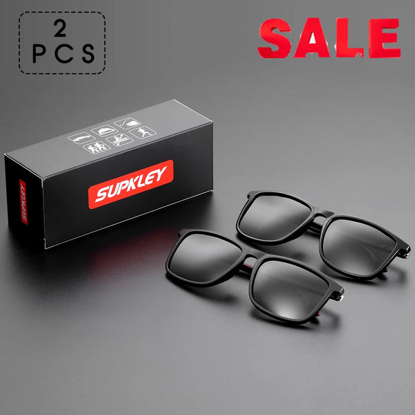 SUPKLEY Sports Sunglasses for Men Polarized Comfortable Wear Square Sun Glasses Male Light Weight Eyewear Accessory with Origina