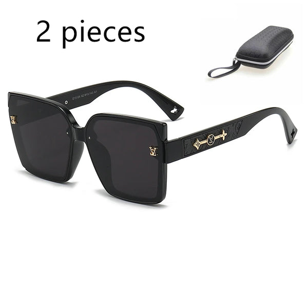 Fashion Luxury Brand Retro Square Large Frame Sunglasses for Women Men's Designer Sunglasses for Women UV400 Driving Glasses