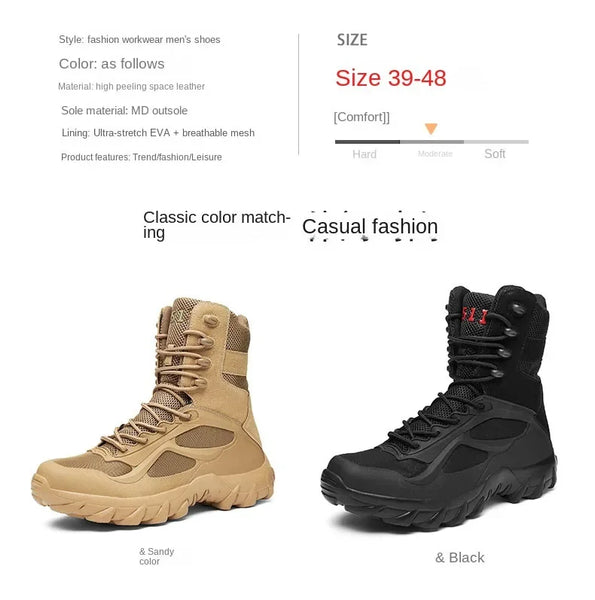 Men Tactical Boots Autumn Special Forces Field Man Boot Lightweight Outdoor Non-Slip Waterproof Shoes Zapatillas Hombre