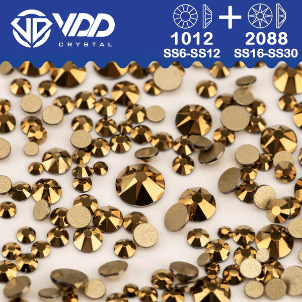 VDD Mix Size SS6-SS30 AAAAA High Quality Glass 2088 Rhinestones Crystal Flatback Strass Stones Crafts DIY Nail Art Decoration