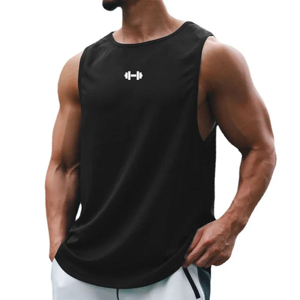 Gym Fitness Bodybuilding Sport Vests Mesh Breathable Quick Dry Running Tank Tops Mens Workout Muscle Casual Elastic T-shirts