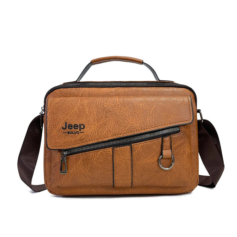 JEEP BULUO Brand Men Business Bag Crossbody Brown Shoulder Bags For Men Handbag Casual New Hot High Quality