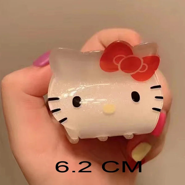 Sanrio Kuromi Hair Claws Women Fashion Cute Hello Kitty Hairclip Girl Cinnamoroll Acrylic Shark Clip Kid My Melody Birthday Gift