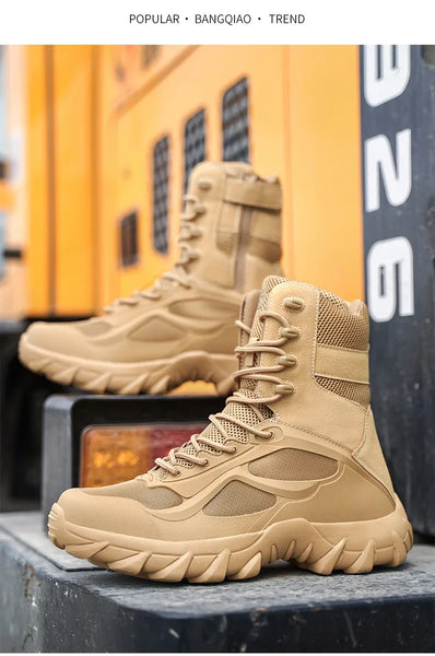 Men Tactical Boots Autumn Special Forces Field Man Boot Lightweight Outdoor Non-Slip Waterproof Shoes Zapatillas Hombre