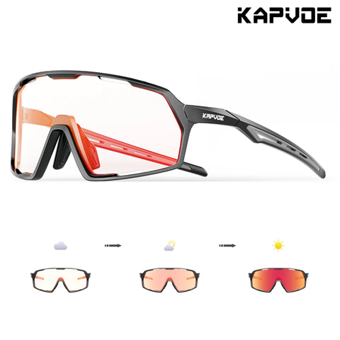 Kapvoe Photochromic Sunglasses Man MTB Climbing Glasses Outdoor Sports Bike Cycling Glasses Women Driving Bicycle Goggles UV400