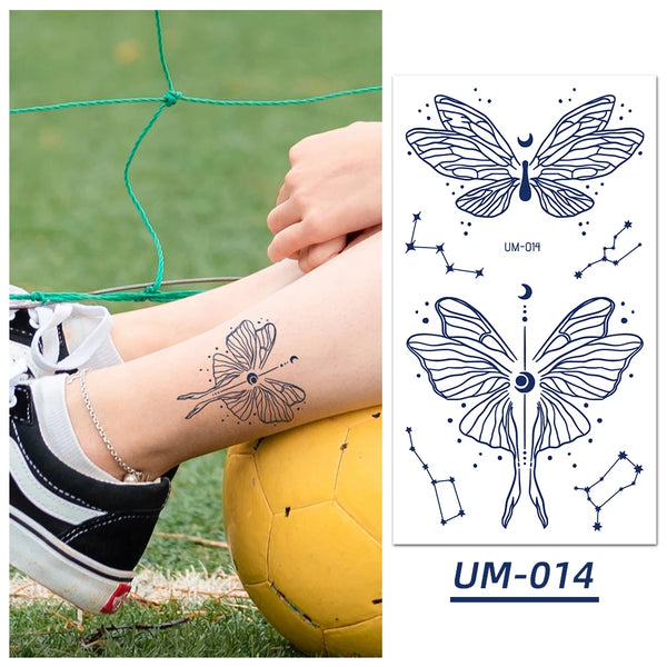 Herbal Juice Tattoo Sticker Long Lasting 15 Days Waterproof Fake Tattoo Sweatproof Snake Flower Temporary Tattoo For Men Women