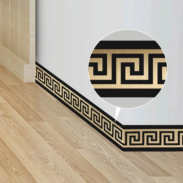 10*200cm Original Design Geometric Pattern DIY Self -Adhesive PVC Border Waist Line Waterproof Wall Stickers for Home Decors