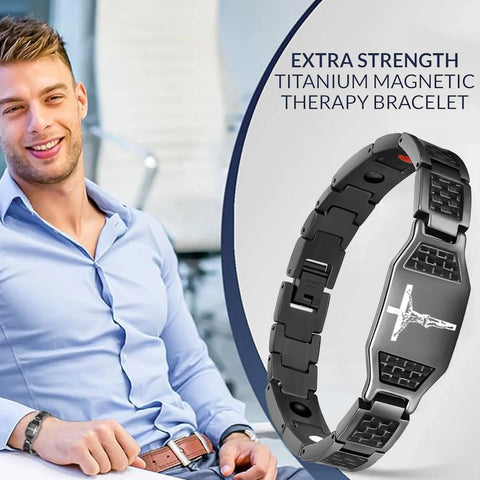 New in Men's Therapeutic Magnetic Bracelet Stainless Steel Black Jewelry Accessories with magnet Germanium Charms Gifts