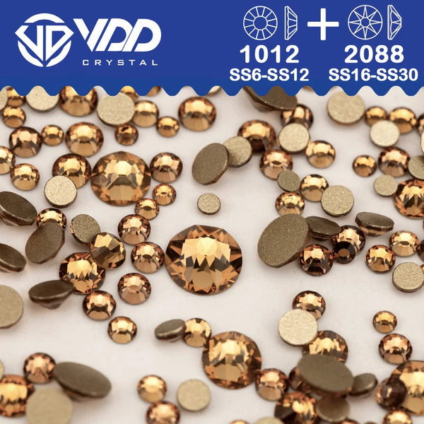 VDD Mix Size SS6-SS30 AAAAA High Quality Glass 2088 Rhinestones Crystal Flatback Strass Stones Crafts DIY Nail Art Decoration