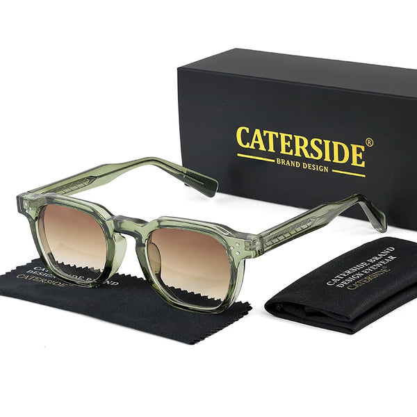 CATERSIDE New Retro Punk Men Sunglasses Square Personalized Design Glasses Women's Fashion Party Glasses Festival Gift 2 Pieces