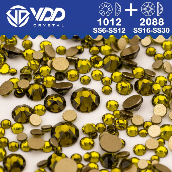 VDD Mix Size SS6-SS30 AAAAA High Quality Glass 2088 Rhinestones Crystal Flatback Strass Stones Crafts DIY Nail Art Decoration