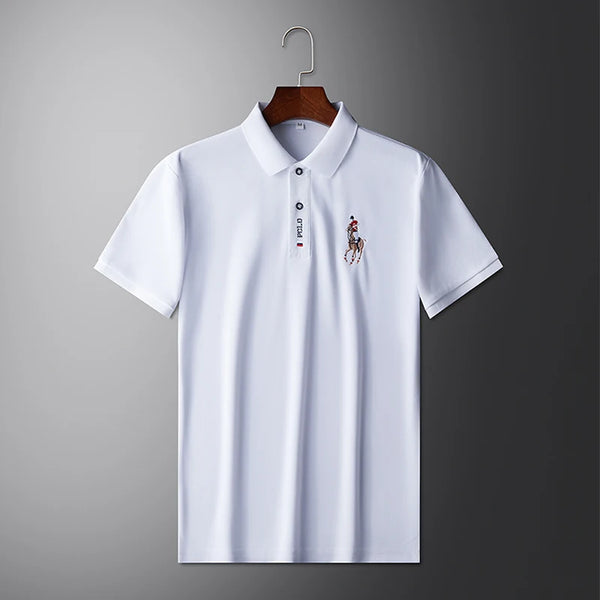 Men's Embroidered Casual Fashion Short Sleeved POLO Shirt Summer Comfortable Top