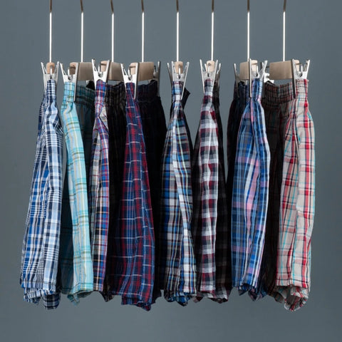 5 PCS/Lot 100% Cotton Men's Arrow Pants Panties Casual Underwear Plaid Pajamas Loose and Comfortable At Home Boxers