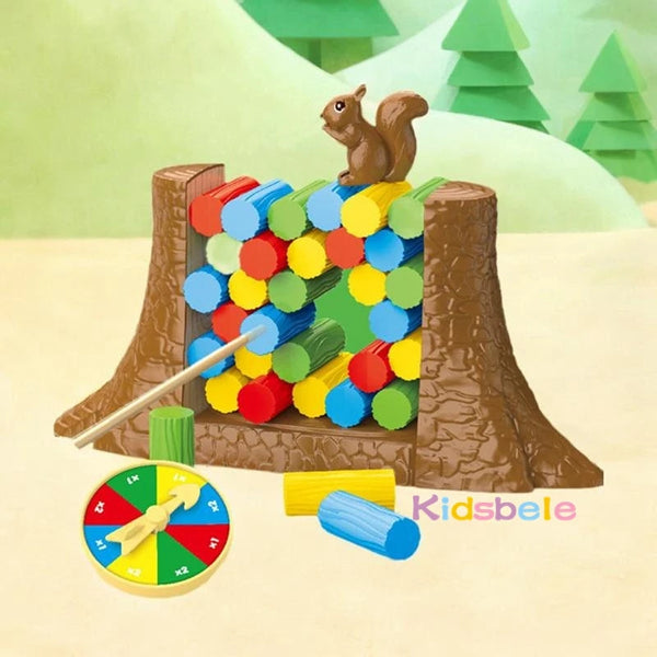 Kids Balance Tower Board Game Stacking Blocks Puzzle Toy Family Games Save The Collapsing Squirrel For Toddlers Christmas Gift