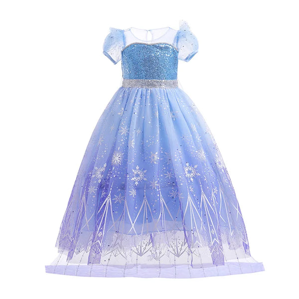 2024 Stunning Frozen Elsa Dress with LED Light Girls Role Play Princess Apparel Toddler Snow Queen Light up Disney Fairy Elsa