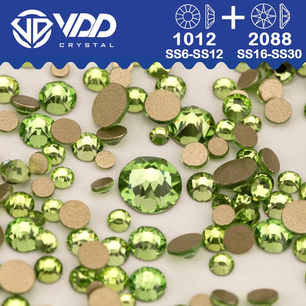 VDD Mix Size SS6-SS30 AAAAA High Quality Glass 2088 Rhinestones Crystal Flatback Strass Stones Crafts DIY Nail Art Decoration