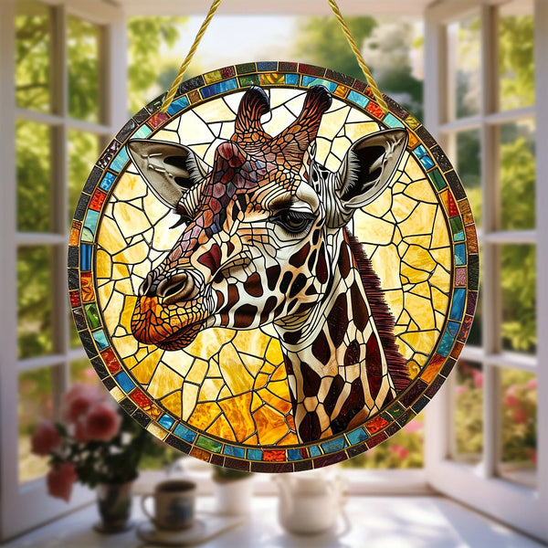 Charming Giraffe Acrylic Suncatcher Sign-Vibrant Window Hanging Decor,Housewarming Gift for Women,Wall, Porch& Room