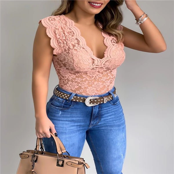 Sexy Lace Cami Bralette Crochet Vest Casual Solid Color Women Crop Top Trend Women Lace Hollow Out Crop Top For Ladies