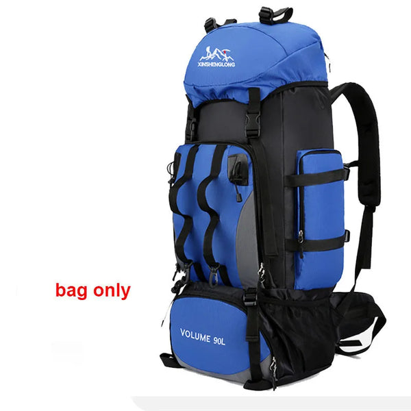 90L Waterproof Hiking Camping Backpack Trekking Bag Rucksack Large Capacity Travel Outdoor Sports Bags Camping Equipment Men