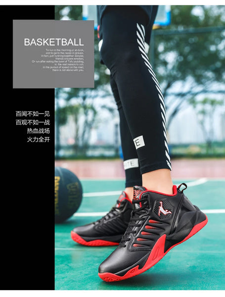 Brand Leather Men Sneakers Comfortable Basketball Non-Slip Lightweight Shoes Men's Training Basket Waterproof Basketball Boots