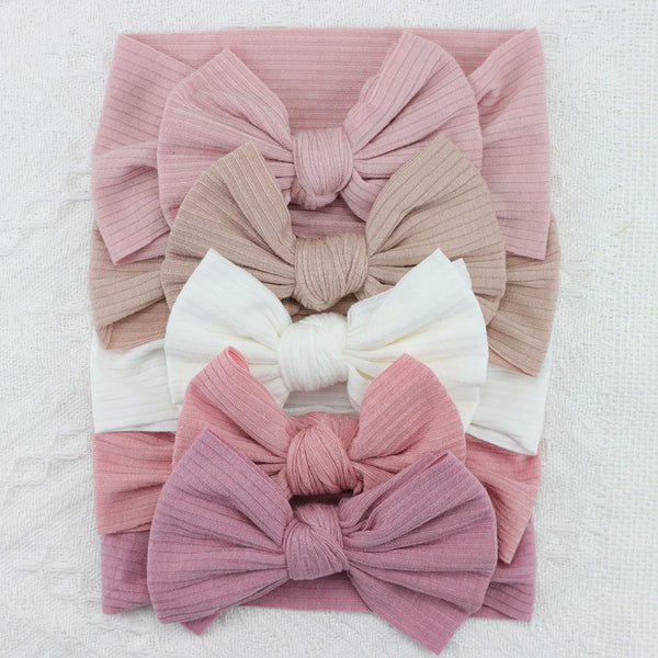 5pcs/Lot Cable Knit Bow Baby Headbands Elastic Nylon Baby Girl Headband For Children Turban Newborn Infant Kids Hair Accessories