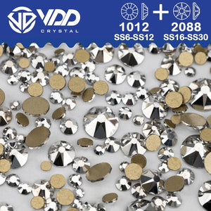 VDD Mix Size SS6-SS30 AAAAA High Quality Glass 2088 Rhinestones Crystal Flatback Strass Stones Crafts DIY Nail Art Decoration