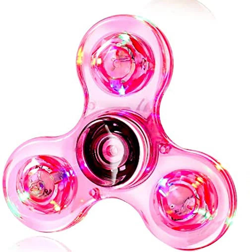 Crystal Luminous LED light Fidget Spinner Hand Top Spinners Glow in Dark EDC Stress Relief Toys Kinetic Gyroscope for Children