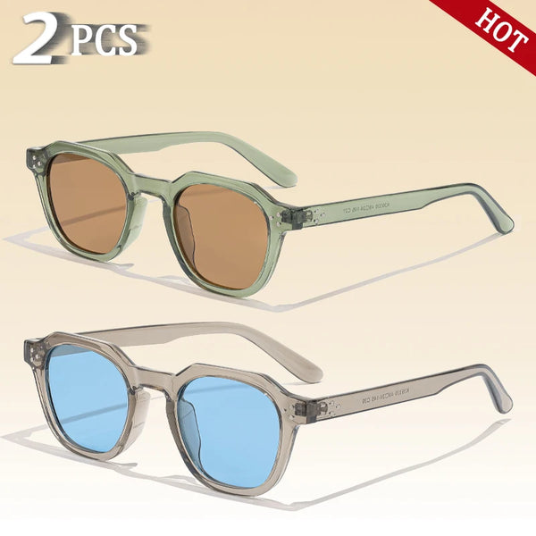 CATERSIDE Retro Polarized Sun Glasses Men Ultralight TR90 Frame Polygon Sunglasses UV400 Outdoor High Quality Travel Eyewear