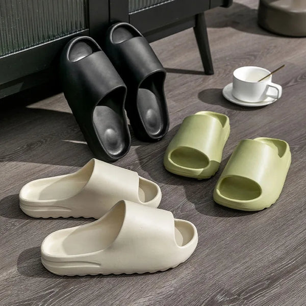 Summer Unisex House Shoes Non-Slip Thick Soft Platform Slide Sandals for Women Men Indoor Outdoor Shower Bathroom Slippe