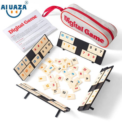 AIUAZA Rummy Cube game  portable packaging, travel toy board game，suitable for family classic board games, 2-4 person party game