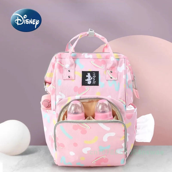 Disney Mickey Minnie's New Diaper Bag Backpack Luxury Brand Original Baby Bag Cartoon Fashion Baby Diaper Bag Large Capacity