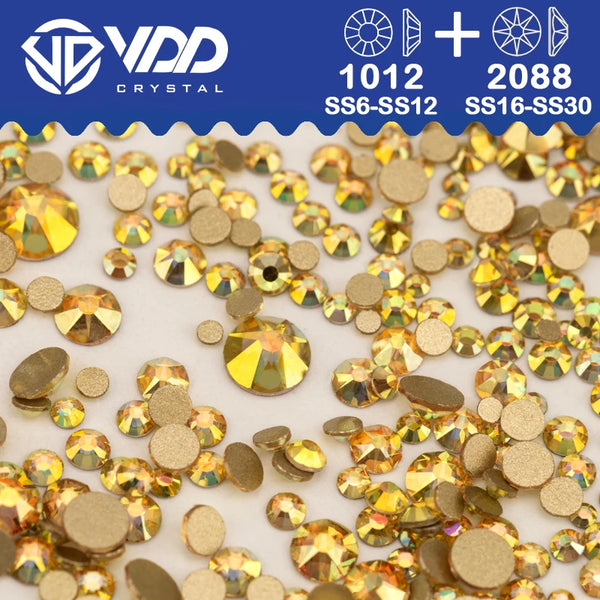 VDD Mix Size SS6-SS30 AAAAA High Quality Glass 2088 Rhinestones Crystal Flatback Strass Stones Crafts DIY Nail Art Decoration