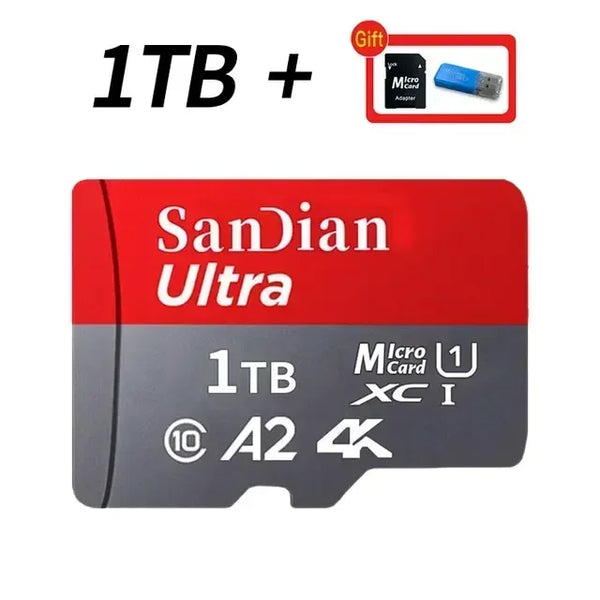 1TB Original SD Card 2TB Large Capacity Memory Cards Micro TF/SD Card 512GB High Speed Flash Card for PC/Desktop/Mac/Cameras