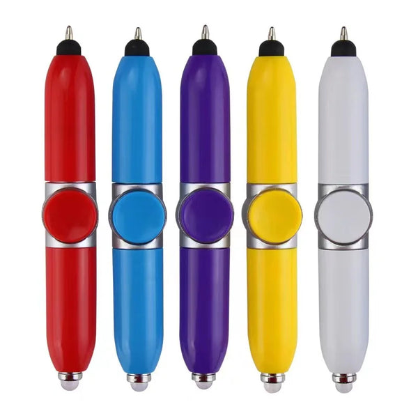 Rotating  Gyro Toy Pens LED Luminous Ballpoint Pen Anti Stress Desk Interesting Toy Office Spinning Pens Supplies