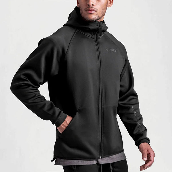 Men's Zipper Hooded Sweatshirt Gym Workout Hoodies Spring and Autumn Loose Fitness Hoodies Sports Casual Zipper Jacket Clothing