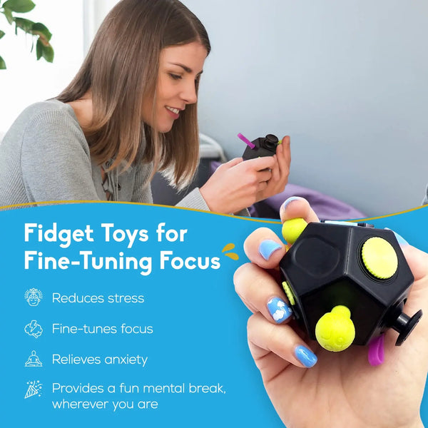 EDC 12 Sides Fidget Cube Toys For Autism ADHD Anxiety Relief Focus Kids Anti-Stress Magic Stress Fidget Cube Toys