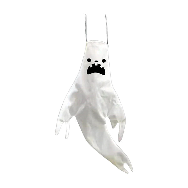 Halloween Windsocks Hanging Ghost Tree Hanging Windsock White Flying Ghosts Outdoor Haunted House Decor Outside Party Supplies