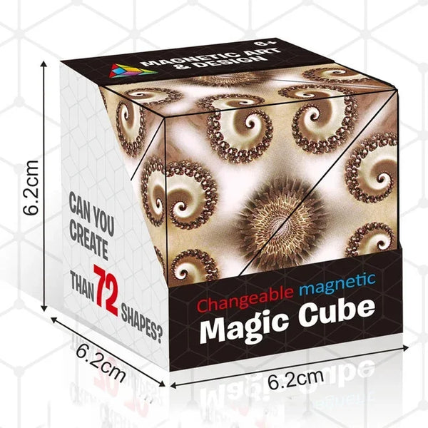 NEW Geometric Changeable Magnetic Magic Cube Anti Stress 3D Hand Flip Puzzle Cube Kids Stress Reliever Fidget Toy Cube