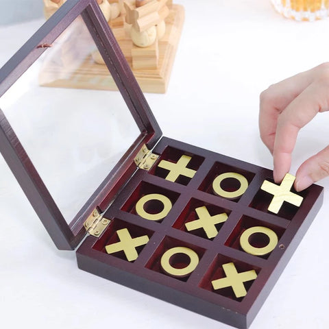 Classic XOXO Wooden Tic Tac Toe Toy Games Family Fun Party Favors for Kids Adults Unique Gifts Juegos De Mesa Divertidos