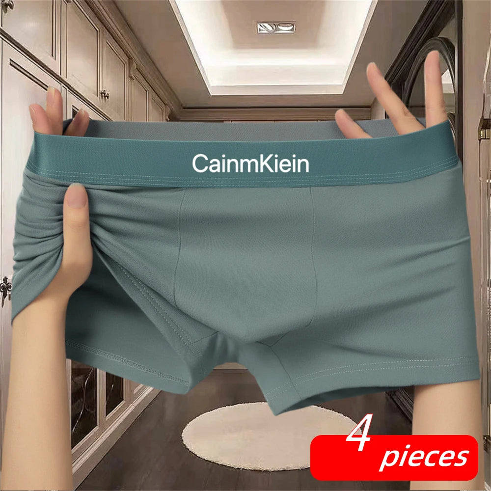 4 pcs  Men's Underwear Hombre Panties Boxers Short Solid Male Underwear Soft Men Panties Shorts Underwear