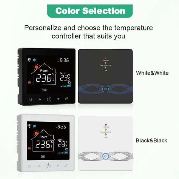 Tuya Smart Home Wifi Wireless Thermostat RF Battery Gas Boiler Water Heating  Digital Temperature Controller Alexa Google Home